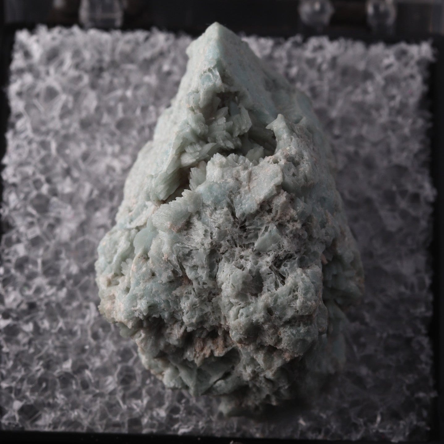Close-up front view of rare Johannsenite mineral specimen from N'Chwaning II, Kalahari Manganese Fields, South Africa