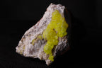 Side view of beautiful bright gemmy yellow Jouravskite mineral specimen from N'Chwaning III, KMF (Kalahari Manganese Fields), South Africa