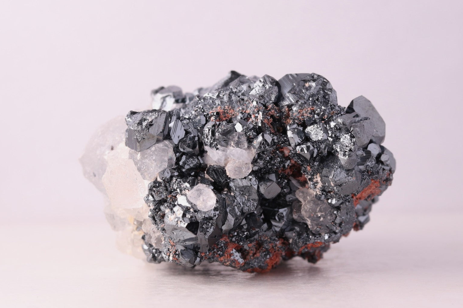 Back view of gorgeous lustrous Hematite with Calcite mineral specimen from N'Chwaning III, Kalahari Manganese Fields, South Africa