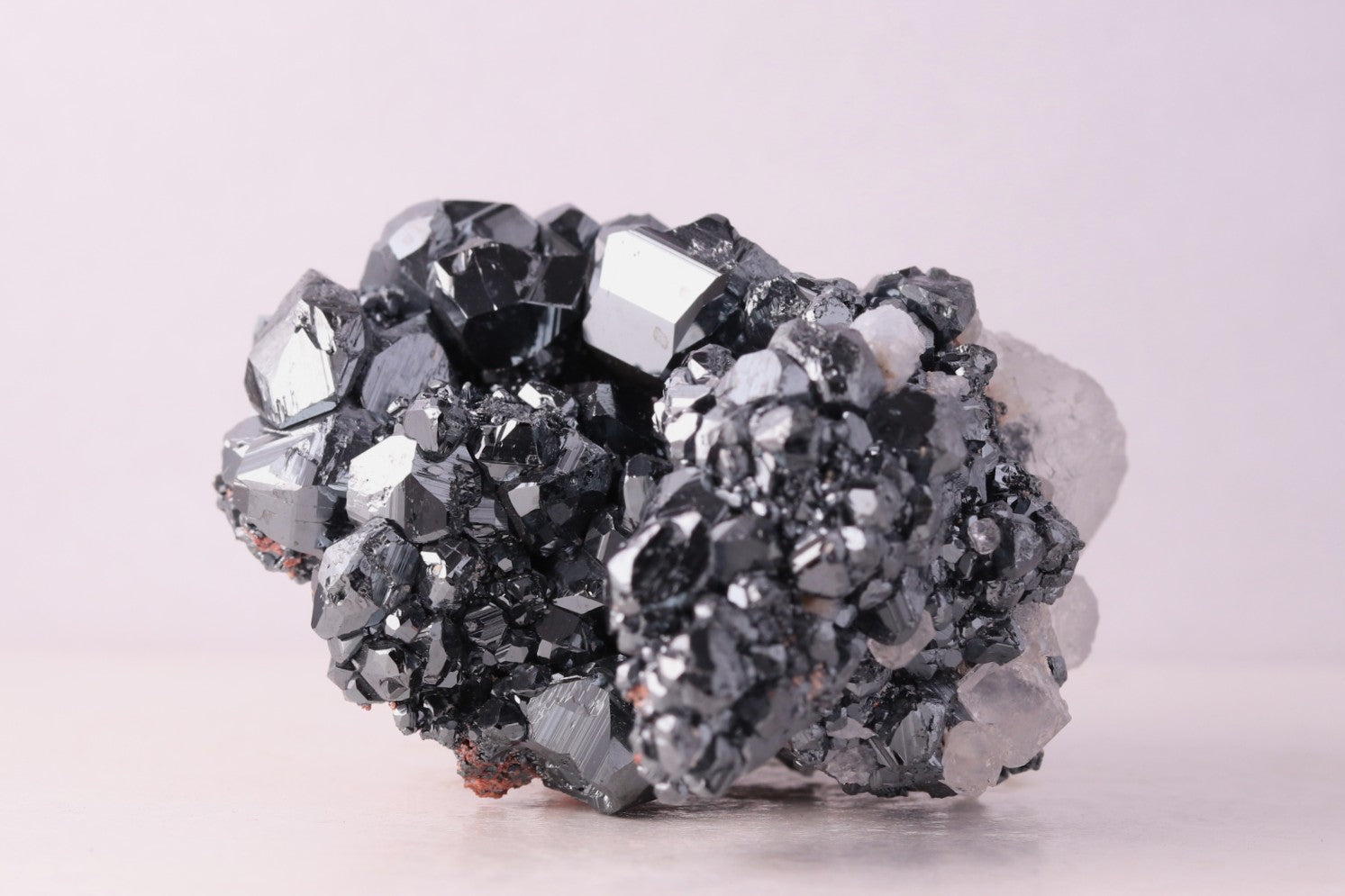 Side view of gorgeous lustrous Hematite with Calcite mineral specimen from N'Chwaning III, Kalahari Manganese Fields, South Africa
