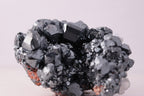 Close-up view of gorgeous lustrous Hematite with Calcite mineral specimen from N'Chwaning III, Kalahari Manganese Fields, South Africa