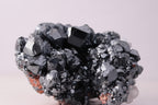 Close-up view of gorgeous lustrous Hematite with Calcite mineral specimen from N'Chwaning III, Kalahari Manganese Fields, South Africa