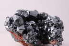 Close-up view of gorgeous lustrous Hematite with Calcite mineral specimen from N'Chwaning III, Kalahari Manganese Fields, South Africa
