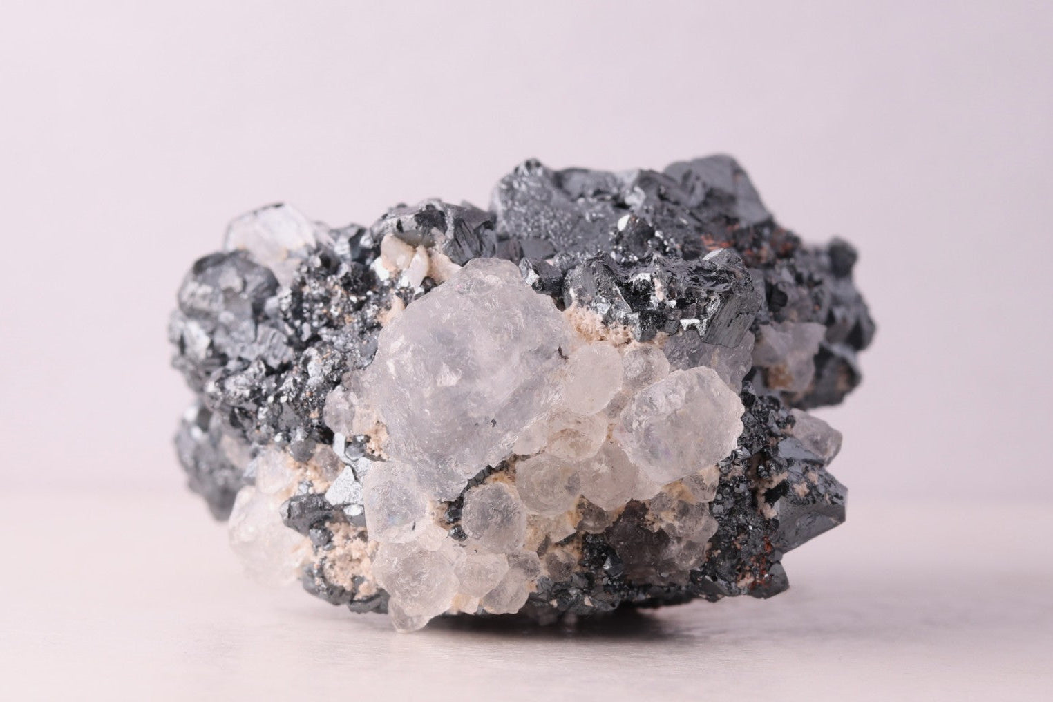 Back view of gorgeous lustrous Hematite with Calcite mineral specimen from N'Chwaning III, Kalahari Manganese Fields, South Africa