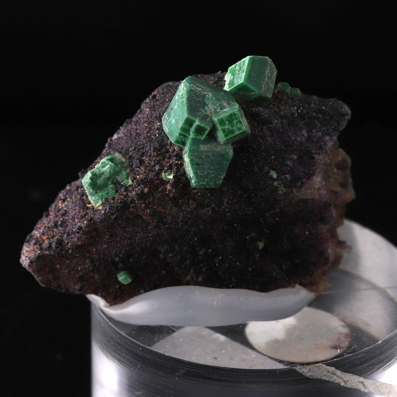 Little green Metazeunerite cubes.