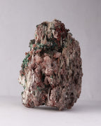 Back view of Native Copper with Calcite and Malachite mineral specimen from Tsumeb, Oshikoto Region, Namibia