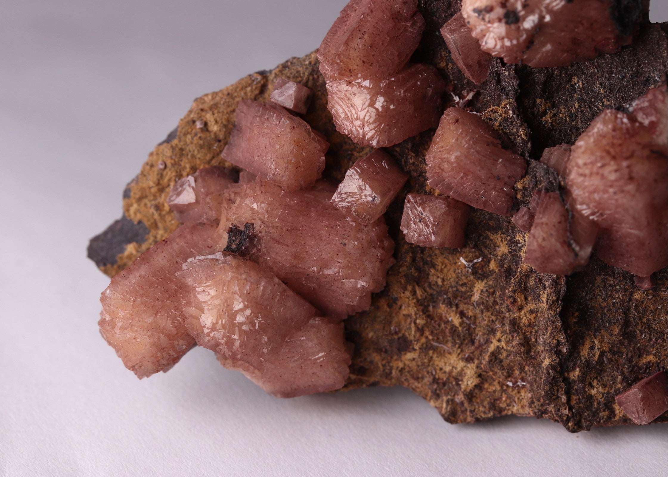 Close-up view of red-pink Olmiite from N'Chwaning II, Kalahari Manganese Fields, South Africa