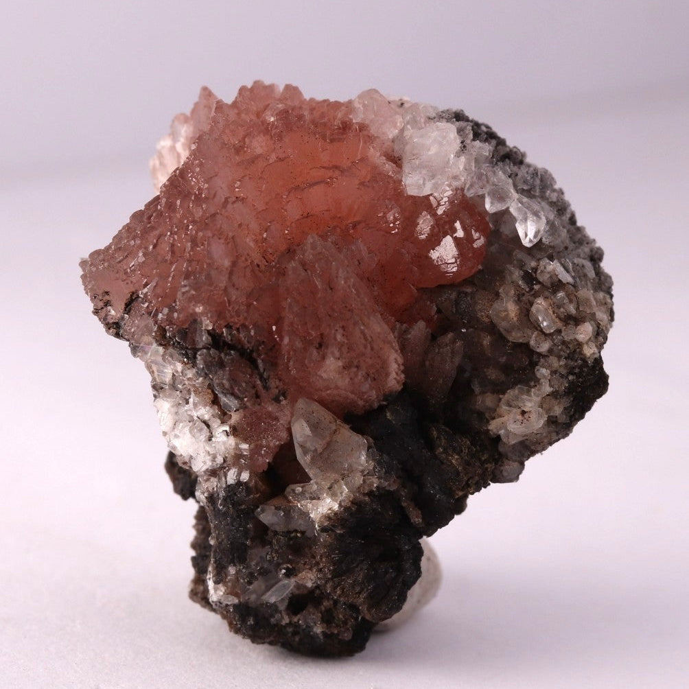 Front view Olmiite with Calcite from N'Chwaning II, Kalahari Manganese Fields, South Africa