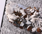 Close-up view of nice combination of Portlandite with Sturmanite from Wessels Mine, Kalahari Manganese Fields, South Africa