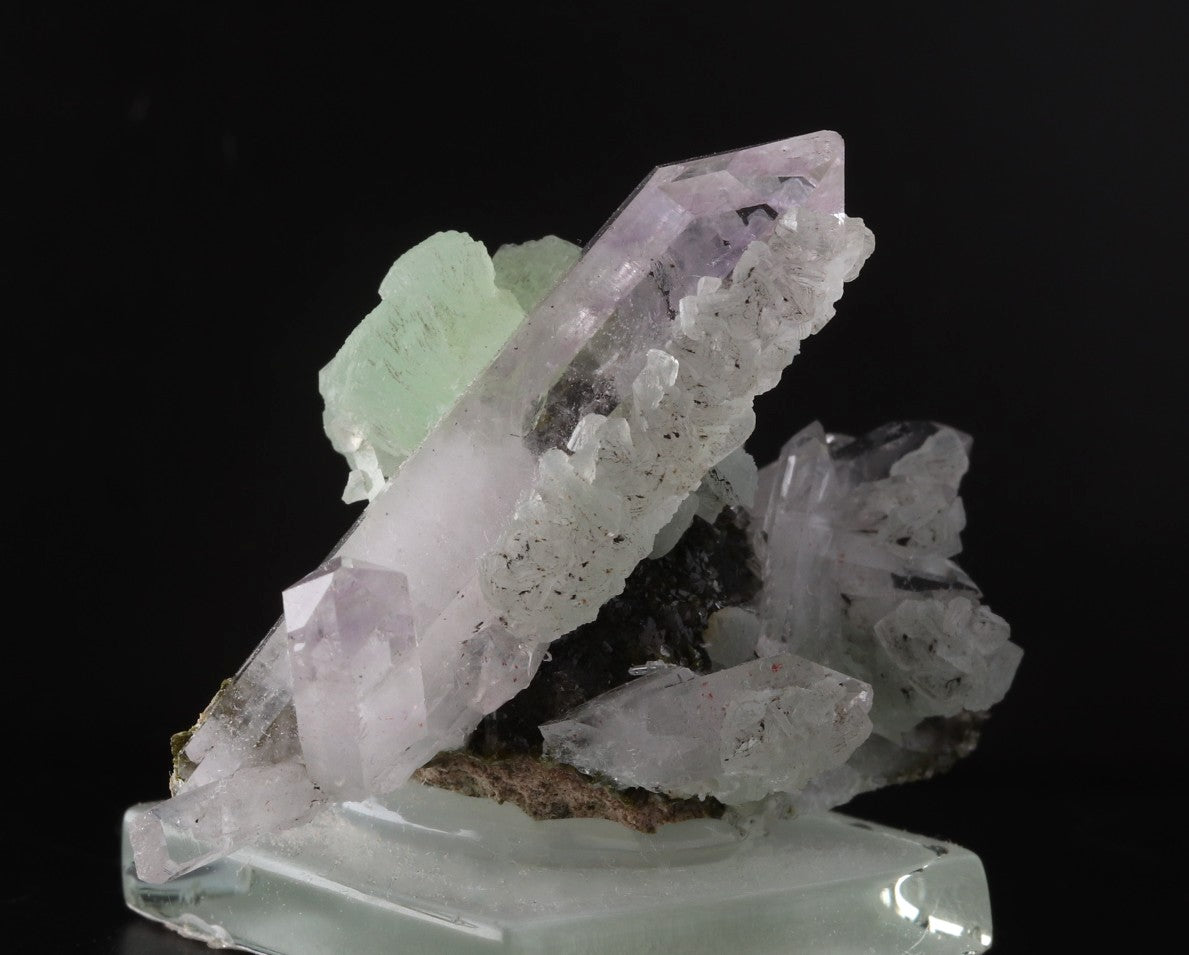 Prehnite on Quartz