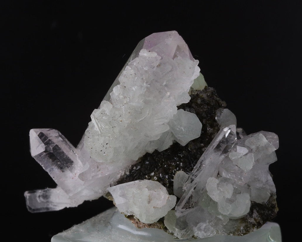 Prehnite on Quartz