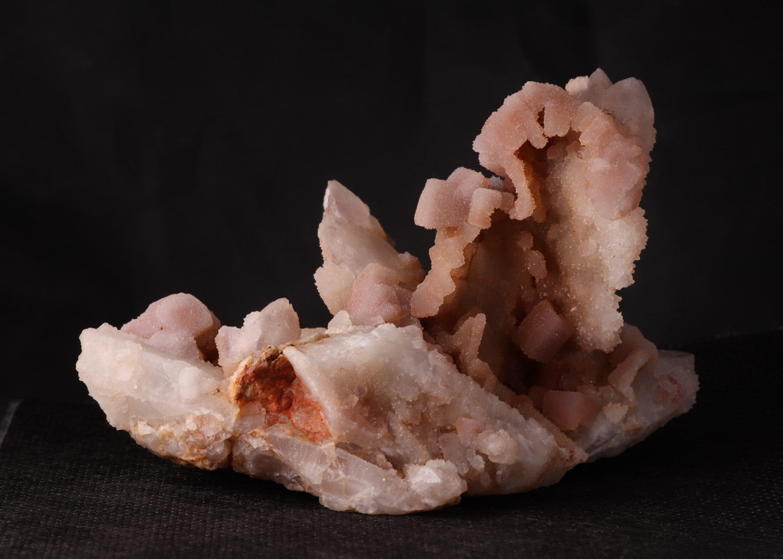 Back view of Quartz after Calcite on Quartz mineral specimen from Boekenhout, Pretoria, Gauteng, South Africa