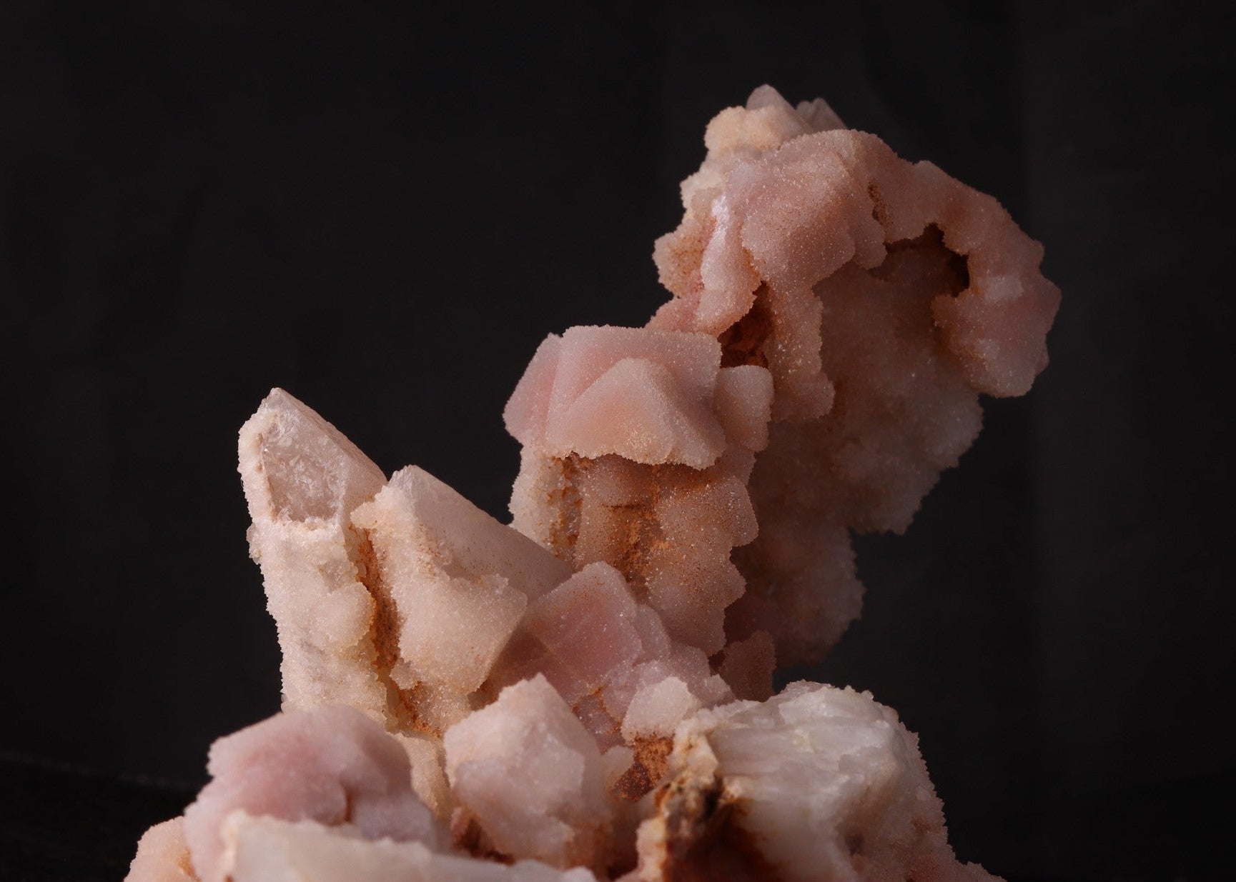 Close-up view of Quartz after Calcite on Quartz mineral specimen from Boekenhout, Pretoria, Gauteng, South Africa