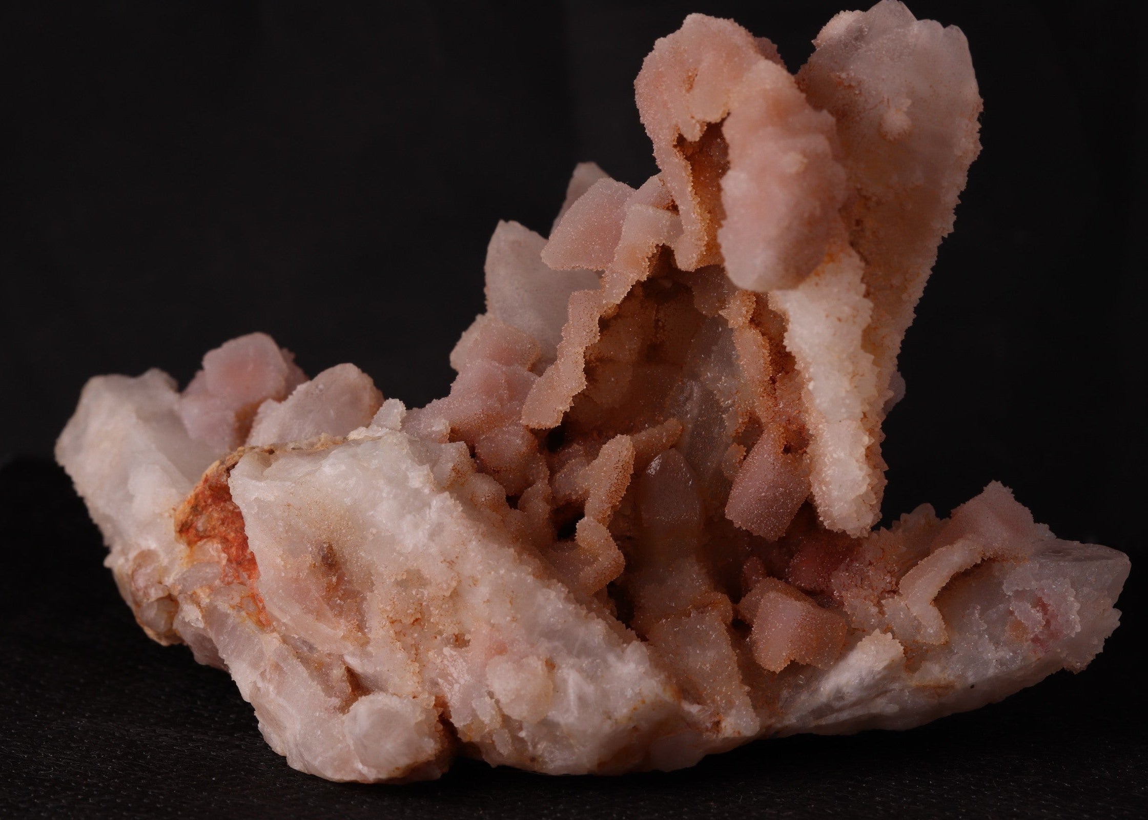 Close-up view of Quartz after Calcite on Quartz mineral specimen from Boekenhout, Pretoria, Gauteng, South Africa