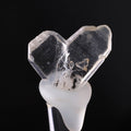 Front view of little clear Quartz twin.
