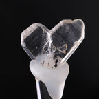 Front view of little clear Quartz twin.
