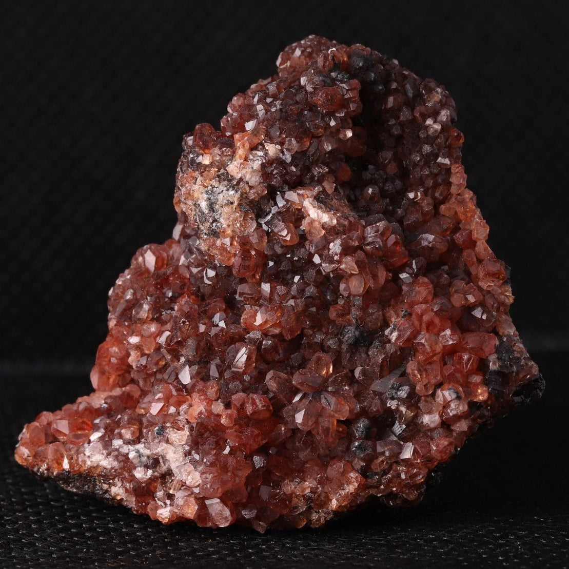 Front view of Rhodochrosite cluster from Kalahari Manganese Fields, South Africa
