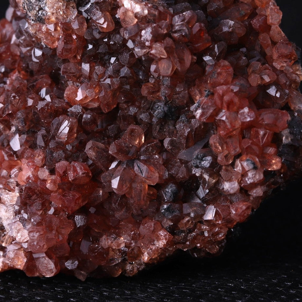 Close-up view of Rhodochrosite cluster from Kalahari Manganese Fields, South Africa