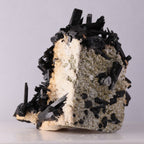 Back view of hedgehog Schorl crystals on Orthoclase 