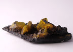 Flat view of golden gemmy Sturmanite crystals on matrix from KMF (Kalahari Manganese Field), South Africa. 